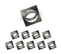 Silumen Support Spot Carré Orientable - Pack de 10 / Inox