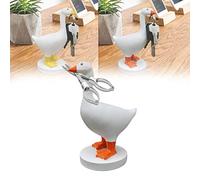 Siluyado Porte-clés magnétique en forme d'oie - En forme d'animal - Statue d'oie magnétique pour porte-clés, lunettes, cloches, canard orange