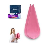 Silva Chiffon Microfibre Rose 42x42 cm - Lavette de Nettoyage Réutilisable pour Vitres, Miroirs, Cuisine et Voiture - Chiffon Anti-Poussière, Absorbant et sans Peluches - 2 Pièces