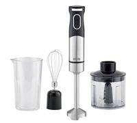 Silva Homeline Set mixeur plongeant en acier inoxydable, 700 W, 2 vitesses, hachoir multifonction, fouet et verre doseur, moteur CC extra silencieux, 18 000 tr/min, noir, SMS 6502
