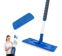 Silva Kit serpillière microfibre avec poignée Soft Touch, articulation rotative à 360° & manche télescopique - Kit serpillière avec mur