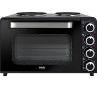 Silva KK 3200 Mini-four 2 thermostats séparés, revêtement anti-adhésif, fonction chaleur tournante, plaques de cuisson incluses, voyant lumineux, avec broche,