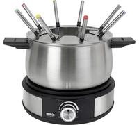 Silva PK-F 140 Appareil à fondue 1500 W protection contre la surchauffe, 8 fourchettes à fondue noir, acier inoxydable