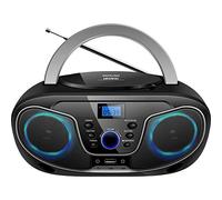 Silva-Schneider 1901850 MPC 19.4 Radio FM avec Lecteur CD, AUX, USB, Noir/Argent