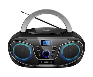 Silva-Schneider 1901850 MPC 19.4 Radio FM avec Lecteur CD, AUX, USB, Noir/Argent
