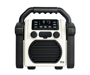 Silva Schneider BR 230 BT offwhite Radio de Chantier FM USB, Bluetooth Fonction réveil, Fonction de Charge de la Batter