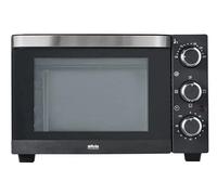 Silva Schneider MB 1600 Mini four, 15 l, noir, 1200 W, température 100-230 °C, minuterie, régulateur de 4 niveaux, éléments chauffants en acier inoxydable, double porte vitrée, plaque de cuisson