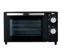 Silva Schneider Mini four MB 1000-10 l - Noir - 650 W - Réglage de la température de 100 à 230 °C - Minuteur avec signal de fin - Radiateur à quartz - Double porte en verre - Avec plat