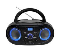 Silva Schneider MPC 25.4 USB - Lecteur CD Portable avec Radio FM, USB pour MP3, AUX & Prise Casque, écran LCD, 40 W p.m.p.o., Alimentation Secteur/Batterie - Noir