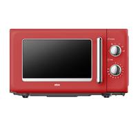 Silva Schneider MW-R 25.3 - Micro-ondes rétro - 20 l - 700 W - 6 niveaux de puissance - Minuterie - Boutons et poignée chromés - Signal de fin de course - Couleur rouge