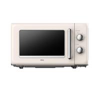 Silva Schneider MW-R 25.3 Micro-ondes rétro 20 L, 700 W, 6 niveaux, minuterie, boutons et poignée chromés, signal d'extrémité - Couleur beige