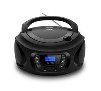 Silva Schneider PCD 25.1 - Lecteur CD Portable avec Radio FM PLL, écran LCD, 30 Stations mémorisables, entrée AUX & Prise Casque, Alimentation Secteur/Batterie - Noir