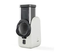 Silva Schneider SKR 800 Râpe électrique de cuisine, 80 W, 4 inserts de coupe, lames rotatives en acier inoxydable, design sûr, sans contact, nettoyage facile, blanc/gris foncé