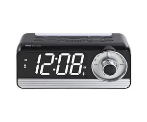 Silva Schneider TR 1970 D - Radio de Table rétro avec FM, Grand écran LED (intensité Variable), Double Alarme, minuterie de répétition et veilleuse, réglage analogique de l'émetteur, Port de Charge