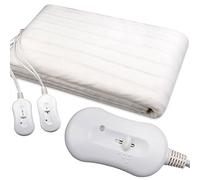 SILVANO Couverture électrique double lit double 160 x 140 2 x 60 W Protection automatique contre le réchauffement - 2 niveaux Température - Double interrupteur - Lavable en machine