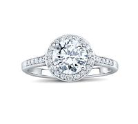 SILVEGO Bague de Fiançailles SKYE en Argent Sterling 925 avec Swarovski Zirconia