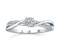 SILVEGO - FNJR085sw - Bague de Fiançailles - Argent 925/1000 - avec Swarovski Zirconia