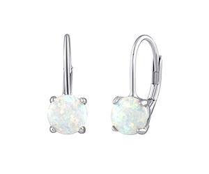 SILVEGO - LPS1398W - Boucles d'Oreilles - Argent 925/1000 - Opale Blanc 6 mm