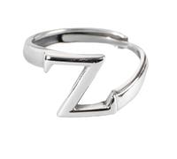 Silver à argent sterling pour femmes simples anneaux ajustés ouverts, rétro en détresse 26 initiales lettre z bijoux de bande pour l'éternité de mariage promesse de fête de faille Circle cadeau
