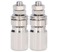 Silver Alloy Binding Post 50025 | 2PCS High Conductivity Electrical Grounding Terminal | No Insulation Design for Stable Connection/Easy Installation