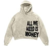 Silver Basic All We Need is Love Femme All We Need is Money Y2K Mode Tendance Sweatshirts Hoodie-Apricot-S1
