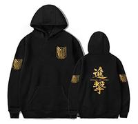 Silver Basic Anime Veste Hommes Femmes Pull Manga Déguisement Animé Manga Sweatshirt XL,Noir Caractère Doré-1