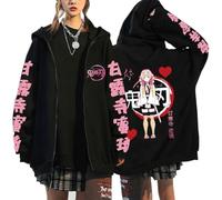 Silver Basic Demon Slayer Tokito Muichiro Sweatshirt Lettre imprimée Hip Hop Hoodie Oversized Mode Nouveau Streetwear à Capuchon d'automne-Black9-L1