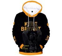 Silver Basic Garçon Mode à Capuche avec célèbre Joueur de Basket-Ball Graphique Complet du Corps Impression 3D Basket-Ball Souvenir Jersey 24 Pull Noir12024-2, M