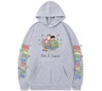 Silver Basic Homme Heartstopper Nick and Charlie Vêtements de Sport Classiques avec Chapeau Sweat à Capuche -Lightgrey-XL1