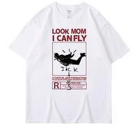 Silver Basic Homme Travis Scott Look Mom I Can Fly Manches Courtes en Pur Coton pour l'été-BAIHEI-L1