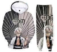 Silver Basic Hommes Garçons Ensemble Hoodie + Pantalon Manches Longues Unisexe Casual Vêtements pour Anime Fans XL,Shinazugawa Sanemi-4