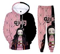 Silver Basic Hommes Garçons Ensemble Hoodie + Pantalon Manches Longues Unisexe Casual Vêtements pour Anime Fans 4XL,Kamado Nezuko-4
