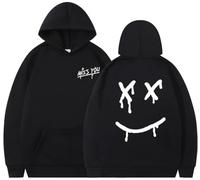 Silver Basic Louis Tomlinson Femme Hip Hop Casual Crybaby Patchwork Visage Souriant Plus Polaire-Blackwhite-M1