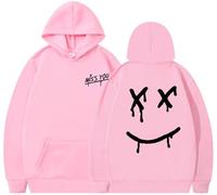 Silver Basic Louis Tomlinson Femme Hip Hop Casual Crybaby Patchwork Visage Souriant Plus Polaire-PinkBlack-2XL1