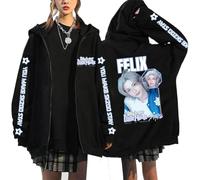 Silver Basic Unisex Casual Manches Longues Sweatshirts à Capuchon à Capuchon à Capuchon Harajuku imprimé Streetwear à la mode-Black8-XS1