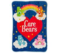 Silver Buffalo Care Bears Couvre-lit en Polaire avec Logo 4 Ours et cœur 114,3 x 152,4 cm