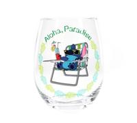 Silver Buffalo Disney Lilo and Stitch Tropical Relaxing Aloha Paradise Verre à vin sans pied 590 ml