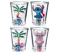 Silver Buffalo Disney Lilo et Stitch Lot de 4 mini lunettes Motif point de | 42,5 g, Friends, Palm Coffret cadeau, 2 x 2, 0,04 l