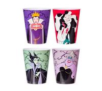 Silver Buffalo Disney Lot de 4 mini gobelets en plastique Motif méchants 42,5 g