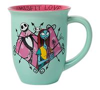 Silver Buffalo Disney Tasse en céramique à bord large Motif Jack et Sally Misfit Love 473 ml