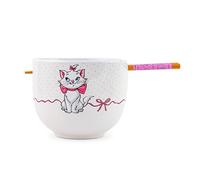 Silver Buffalo Disney The Aristocats Marie Service de table en céramique | Comprend un bol à nouilles ramen de 590 ml et des baguettes en bois