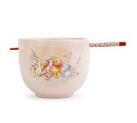 Silver Buffalo Disney Winnie l'ourson Bol à riz en céramique avec baguettes Passe au micro-ondes 590 ml