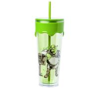 Silver Buffalo DreamWorks Shrek, Gobelet en plastique, 760 ml | Comprend couvercle et paille, 0,77 l