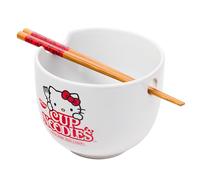 Silver Buffalo Hello Kitty Cup Noodles Nissin Bol à nouilles ramen en céramique avec baguettes, 591 ml