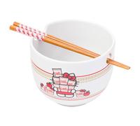 Silver Buffalo Hello Kitty Nissin Bol à ramen en céramique avec baguettes 590 ml, KTY701KD