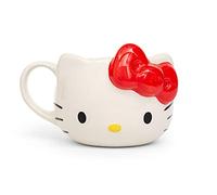 Silver Buffalo KTY2323D Tasse en céramique sculptée 3D Motif visage Hello Kitty Blanc