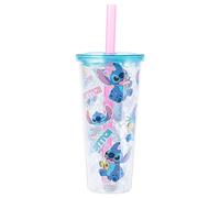 Silver Buffalo Lilo and Stitch Gobelet Boba en plastique avec couvercle et paille, 710 ml, 710 ml, pastel