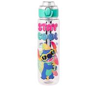 Silver Buffalo Lilo and Stitch Stay Cool Bouteille d'eau en plastique avec couvercle verrouillable et sangle, 940 ml