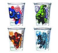 Silver Buffalo Marvel Avengers Splatter Background Lot de 4 mini verres transparents 42,5 g