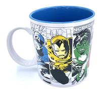 Silver Buffalo Marvel Comics Retro Color Splash Tasse à café en céramique 591 ml - Spider-Man, Captain America, Iron Man, Hulk